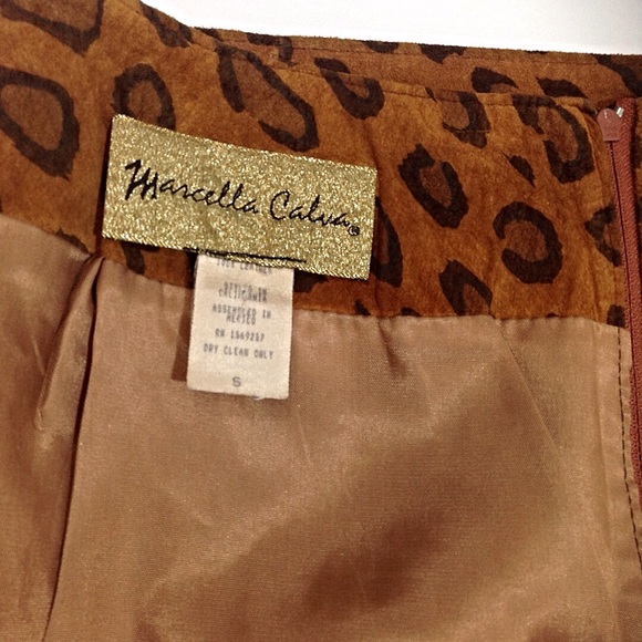 Leopard Animal Print 100% Leather Skirt-Small - Picture 3 of 8